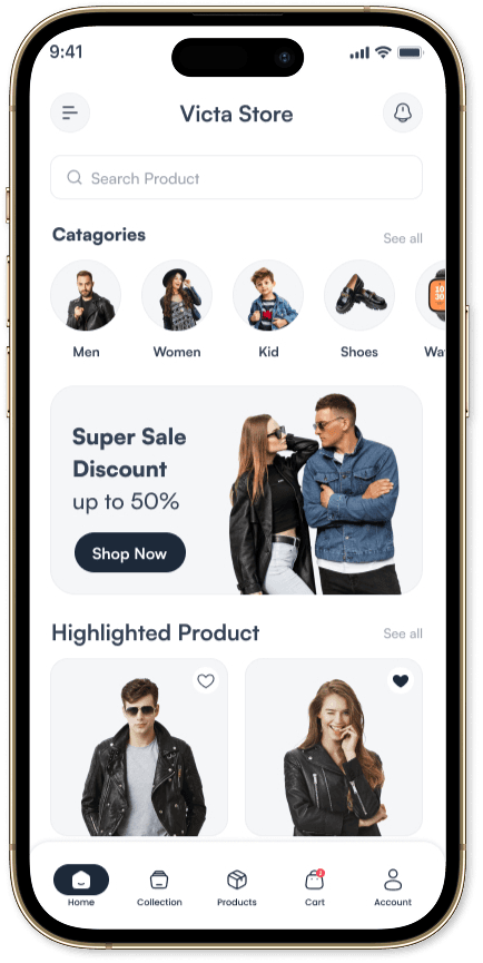Victa Store mobile app preview
