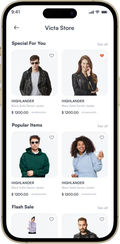 Product listing page showing trending items and best sellers